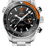 Omega Planet Ocean 600 M Omega Co-axial Master Chronometer Chronograph Watch - 45.5 mm Steel Case - Unidirectional Black Ceramic Bezel - Black Ceramic Dial - 215.30.46.51.01.002