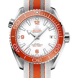 Omega Seamaster Planet Ocean 600M Omega Co-Axial Master Chronometer - 43.5 mm Steel Case - White Dial - Grey And White Polyamide Nato Strap - 215.32.44.21.04.001