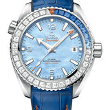 Omega Seamaster Planet Ocean 600M Co-Axial Master Chronometer Limited Edition of 88 Watch - 43.5 mm White Gold Case - Unidirectional Bezel - Blued Mother-Of-Pearl Dial - Blue Leather Strap - 215.58.44.21.07.001