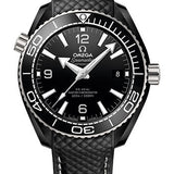 Omega Seamaster Planet Ocean 600M Co-Axial Master Chronometer Watch - 39.5 mm Black Ceramic Case - Unidirectional Bezel - Black Ceramic Dial - Quilted Black Rubber Strap - 215.92.40.20.01.001