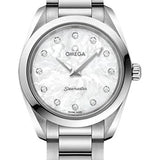 Omega Seamaster Aqua Terra 150M Quartz Watch - 28 mm Steel Case - White Mother-Of-Pearl Diamond Dial - 220.10.28.60.55.001