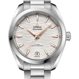 Omega Seamaster Aqua Terra 150M Co-Axial Master Chronometer Watch - 34 mm Steel Case - Waved Silvery Dial - 220.10.34.20.02.001