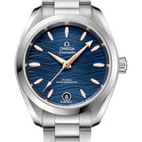 Omega Seamaster Aqua Terra 150M Co-Axial Master Chronometer Watch - 34 mm Steel Case - Waved Blue Dial - 220.10.34.20.03.001