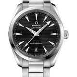 Omega Aqua Terra 150M Co-Axial Master Chronometer Watch - 38 mm Steel Case - Black Dial - Brushed And Polished Steel Bracelet - 220.10.38.20.01.001