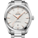 Omega Seamaster Aqua Terra 150M Co-Axial Master Chronometer Ladies Watch - 38 mm Steel Case - Waved Silvery Dial - 220.10.38.20.02.002