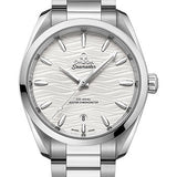 Omega Seamaster Aqua Terra 150M Co-Axial Master Chronometer Ladies Watch - 38 mm Steel Case - Waved Silvery Dial - 220.10.38.20.02.003