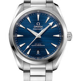 Omega Aqua Terra 150M Co-Axial Master Chronometer Watch - 38 mm Steel Case - Blue Dial - Brushed And Polished Steel Bracelet - 220.10.38.20.03.001