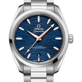 Omega Seamaster Aqua Terra 150M Co-Axial Master Chronometer Ladies Watch - 38 mm Steel Case - Waved Blue Dial - 220.10.38.20.03.002