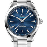 Omega Aqua Terra 150M Co-Axial Master Chronometer Watch - 41 mm Steel Case - Blue Dial - Brushed And Polished Steel Bracelet - 220.10.41.21.03.001