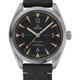 Omega Seamaster Railmaster Omega Co-Axial Master Chronometer Watch - 40 mm Steel Case - Vertically Brushed Black Dial - Two-Tone Grey Coated Nylon Fabric Strap - 220.12.40.20.01.001