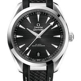 Omega Aqua Terra 150M Co-Axial Master Chronometer Watch - 41 mm Steel Case - Black Dial - Black Structured Rubber Strap - 220.12.41.21.01.001