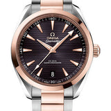 Omega Aqua Terra 150M Co-Axial Master Chronometer Watch - 41 mm Steel And Sedna Gold Case - Grey Dial - Brushed And Polished Steel And Sedna Gold Bracelet - 220.20.41.21.06.001