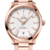 Omega Aqua Terra 150M Co-Axial Master Chronometer Watch - 41 mm Sedna Gold Case - Silvery Dial - Brushed And Polished Sedna Gold Bracelet - 220.50.41.21.02.001