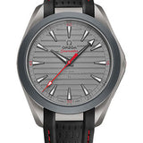 Omega Seamaster Aqua Terra 150M Omega Co-Axial Master Chronometer "Ultra Light" - 41 mm Titanium Case - Titanium Dial - Black And Red Rubber Strap - 220.92.41.21.06.001