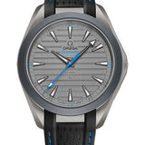 Omega Seamaster Aqua Terra 150M Omega Co-Axial Master Chronometer "Ultra Light" - 41 mm Titanium Case - Titanium Dial - Black And Blue Rubber Strap - 220.92.41.21.06.002