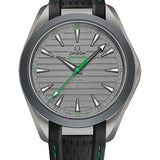 Omega Seamaster Aqua Terra 150M Omega Co-Axial Master Chronometer "Ultra Light" - 41 mm Titanium Case - Titanium Dial - Black And Green Rubber Strap - 220.92.41.21.06.003