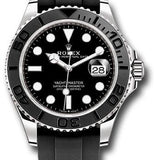 Rolex White Gold Yacht-Master 42 Watch - Black Dial - Oysterflex Strap - 226659 bk