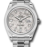 Rolex Rolex Platinum Day-Date 40 Watch - Smooth Bezel - Meteorite Baguette Diamond Dial - President Bracelet - 228206 mtdp