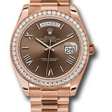 Rolex Everose Gold Day-Date 40 Watch - Everose Gold Bezel - Chocolate Bevelled Roman Dial - President Bracelet - 228345RBR chorp