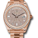 Rolex Everose Gold Day-Date 40 Watch - Everose Gold Bezel - Diamond Paved Dial - President Bracelet - 228345RBR dpbdp