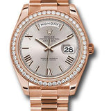 Rolex Everose Gold Day-Date 40 Watch - Everose Gold Bezel - Sundust Bevelled Roman Dial - President Bracelet - 228345RBR sdrp