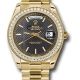 Rolex Yellow Gold Day-Date 40 Watch -  Bezel - Black Diagonal Motif Index Dial - President Bracelet - 228348RBR bkdmip