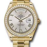 Rolex Yellow Gold Day-Date 40 Watch -  Bezel - Silver Bevelled Roman Dial - President Bracelet - 228348RBR sdrp