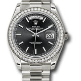 Rolex White Gold Day-Date 40 Watch -  Bezel - Black Index Dial - President Bracelet - 228349RBR bkip