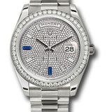 Rolex White Gold Day-Date 40 Watch - White Gold Bezel - Diamond Paved Baguette Diamond Dial - President Bracelet - 228349RBR dp7d2sp