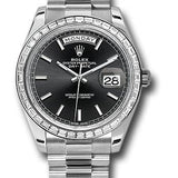 Rolex 950 Platinum Day-Date 40 Watch -  Bezel - Black Index Dial - President Bracelet - 228396TBR bkip