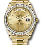 Rolex Yellow Gold Day-Date 40 Watch -  Bezel - Champagne Index Dial - President Bracelet - 228398TBR chip