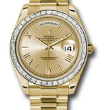 Rolex Yellow Gold Day-Date 40 Watch -  Bezel - Champagne Bevelled Roman Dial - President Bracelet - 228398TBR chrp