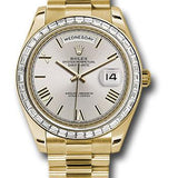 Rolex Yellow Gold Day-Date 40 Watch -  Bezel - Silver Bevelled Roman Dial - President Bracelet - 228398TBR sdrp