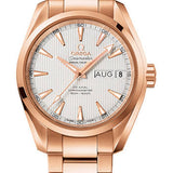 Omega Seamaster Aqua Terra Co-Axial Annual Calendar Watch - 38.5 mm Red Gold Case - Teak-Silver Dial - 231.50.39.22.02.001