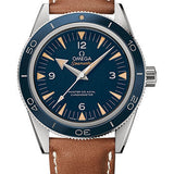 Omega Seamaster 300 Omega Master Co-Axial Watch - 41 mm Titanium Case - Ceramic Bezel - Blue Dial - Brown Leather Strap - 233.92.41.21.03.001