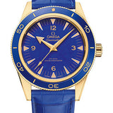 Omega Seamaster 300 Omega Co-Axial Master Chronometer - 41 mm Yellow Gold Case - Deep Blue Dial - Blue Leather Strap - 234.63.41.21.99.002