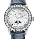 Blancpain Ladybird Quantieme Complet White Gold Diamond Blue Alligator Ladies Watch - 2360 1991A 55A