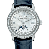 Blancpain Ladybird Quantieme Complet Diamond Blue Alligator Ladies Watch - 2360 4691A 55A