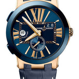 Ulysse Nardin Dual Time 43 mm - Rose Gold Case - Blue Dial - Leather Strap