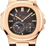 Patek Philippe Nautilus Moon Phases 40 mm Rose Gold Black Brown Dial - 5712R-001