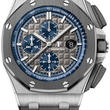 Audemars Piguet Royal Oak Offshore Selfwinding Chronograph Watch - 44mm Titanium Ceramic Case - Grey and Blue Dial - Grey Rubber Strap - 26400IO.OO.A004CA.02