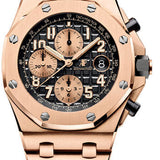 Audemars Piguet Royal Oak Offshore Selfwinding Chronograph Watch - 42mm - Pink Gold - Black Dial - Pink Gold Bracelet - 26470OR.OO.1000OR.03