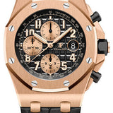 Audemars Piguet Royal Oak Offshore Selfwinding Chronograph Watch - 42mm - Pink Gold - Black Dial - Black Alligator Strap - 26470OR.OO.A002CR.02