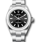 Rolex Oyster Perpetual 28 Watch - Domed Bezel - Black Index Dial - Oyster Bracelet - 2020 Release - 276200 bkio