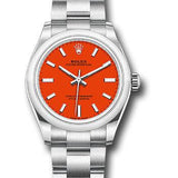 Rolex Oyster Perpetual 31 Watch - Domed Bezel - Coral Red Index Dial - Oyster Bracelet - 2020 Release - 277200 reio