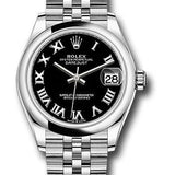 Rolex Steel and White Gold Datejust 31 Watch - Domed Bezel - Black Roman Dial - Jubilee Bracelet - 2020 Release - 278240 bkrj