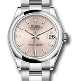 Rolex Steel and White Gold Datejust 31 Watch - Domed Bezel - Pink Index Dial - Oyster Bracelet - 2020 Release - 278240 pio