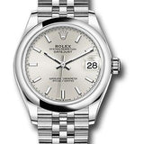 Rolex Steel and White Gold Datejust 31 Watch - Domed Bezel - Silver Index Dial - Jubilee Bracelet - 2020 Release - 278240 sij