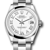 Rolex Steel and White Gold Datejust 31 Watch - Domed Bezel - White Roman Dial - Oyster Bracelet - 2020 Release - 278240 wro