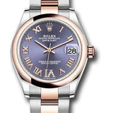 Rolex Steel and Everose Gold Datejust 31 Watch - Domed Bezel - Chocolate Diamond Roman VI Dial - Oyster Bracelet - 278241 aubdr6o